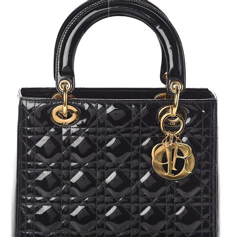 lady dior black patent.